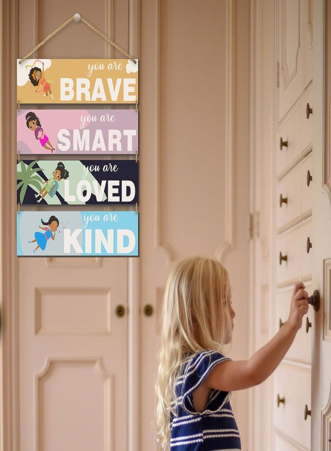 SHLINCO 4 Pieces Positive Affirmation Colorful Room Nursery Wall Decor - Positive Affirmation Colorful Room Wall Art Inspiring Quotes - Nursery Wall Decor - Black Girls Themed Room Wall Decor, large - Image 2
